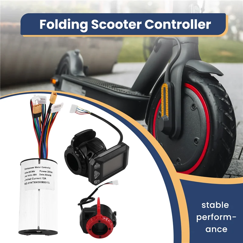 Kit de controlador de scooter plegable de 36V y 350W, juego de acelerador de freno de scooter eléctrico, fácil de instalar (36V)