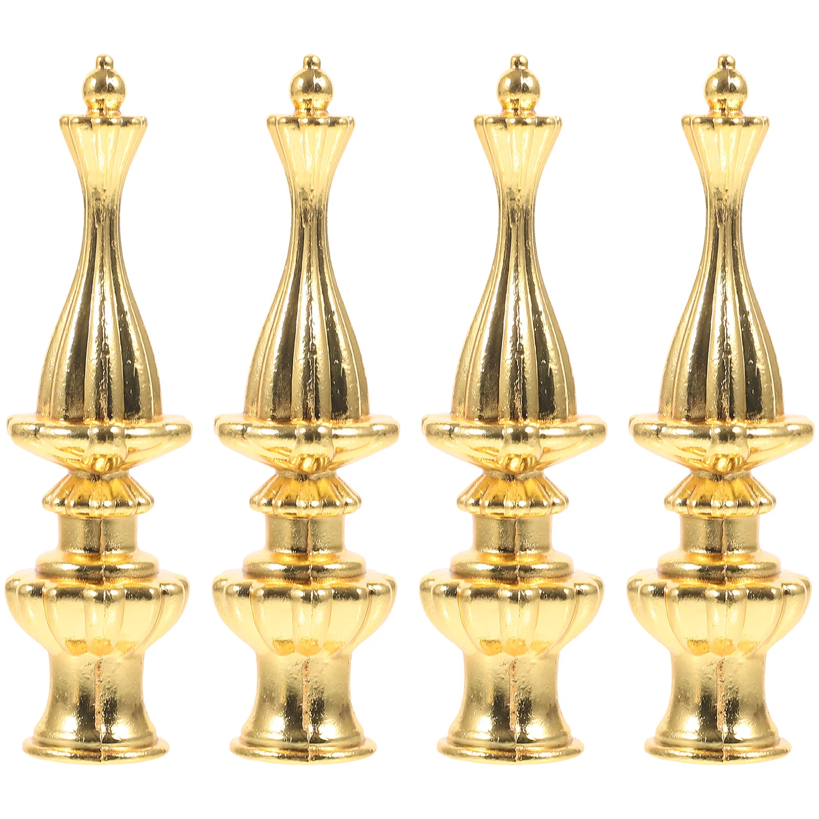 

4 Pcs Table Lamps Top Decoration Finials for Desk Knob Decorative Lights Double Layer Floor Caps Golden