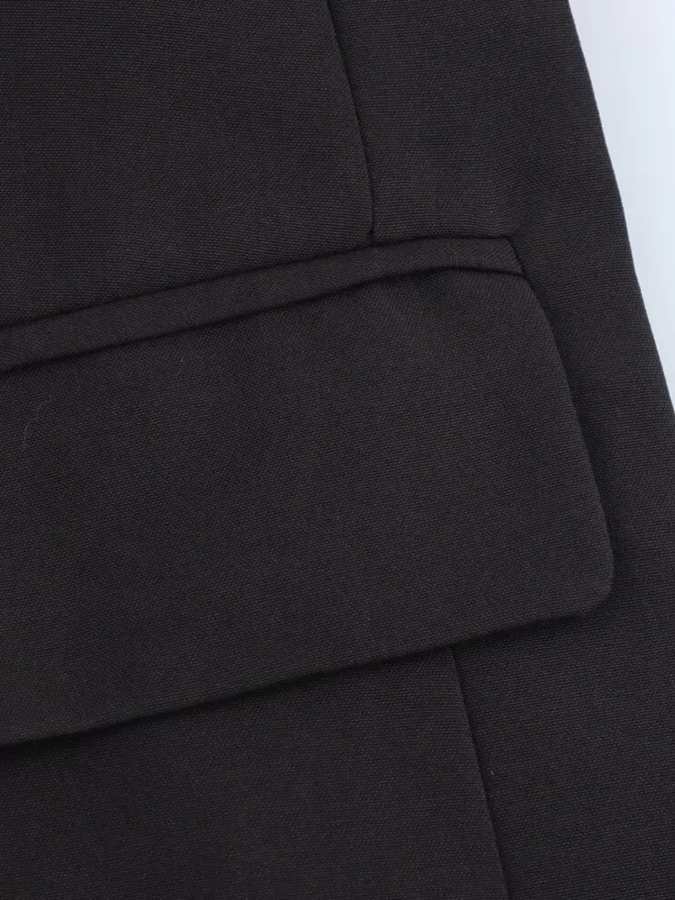 ZMEENNA 여성용 클래식 블랙 더블 브레스트 블레이저 자켓 캐주얼 루즈 피트 긴 소매 정장 포켓 겉옷 ZM3306