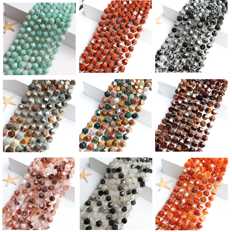 

New 10MM Natural Amethyst Tiger Eye Amazon Crystal Octagonal Bead DIY Men's And Women's Bracelet Necklace Jewelry Accessories