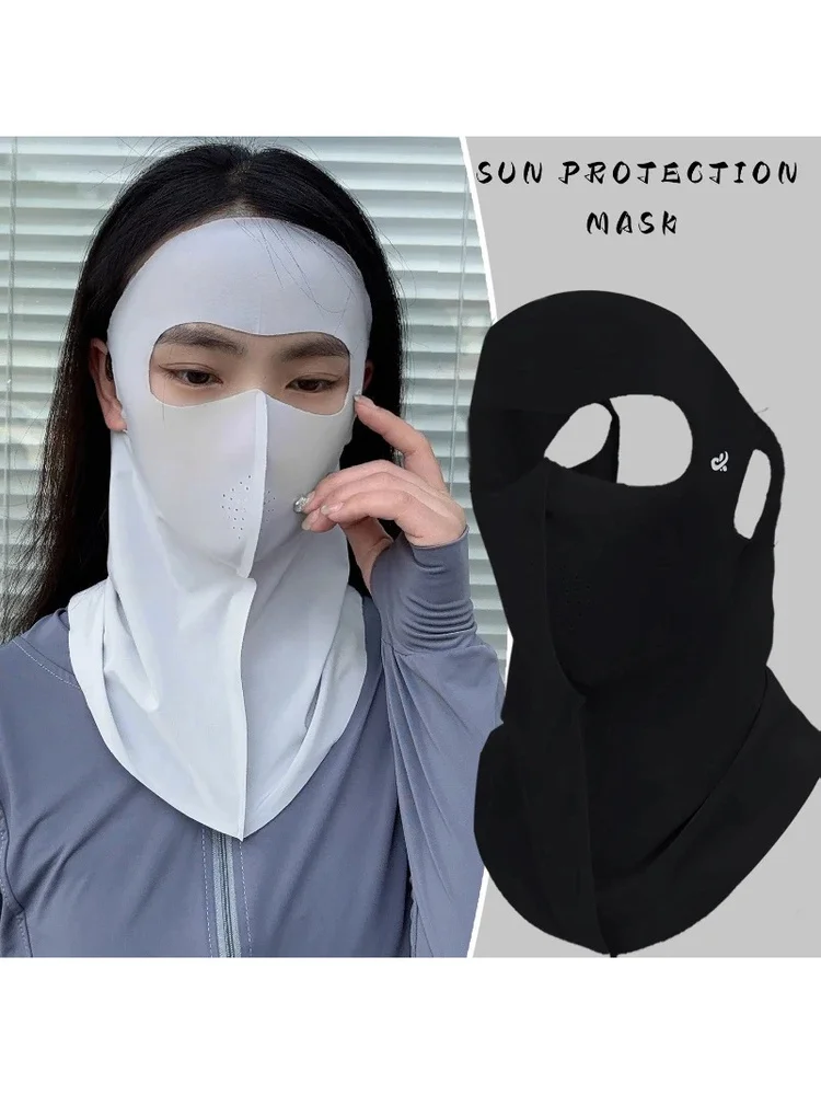 AliExpress NONE Summer Breathable Mask for Woman Anti-UV UPF50+ Sun Protective Scarf Ice Silk Mask for Cycling Sunscreen Shawl
