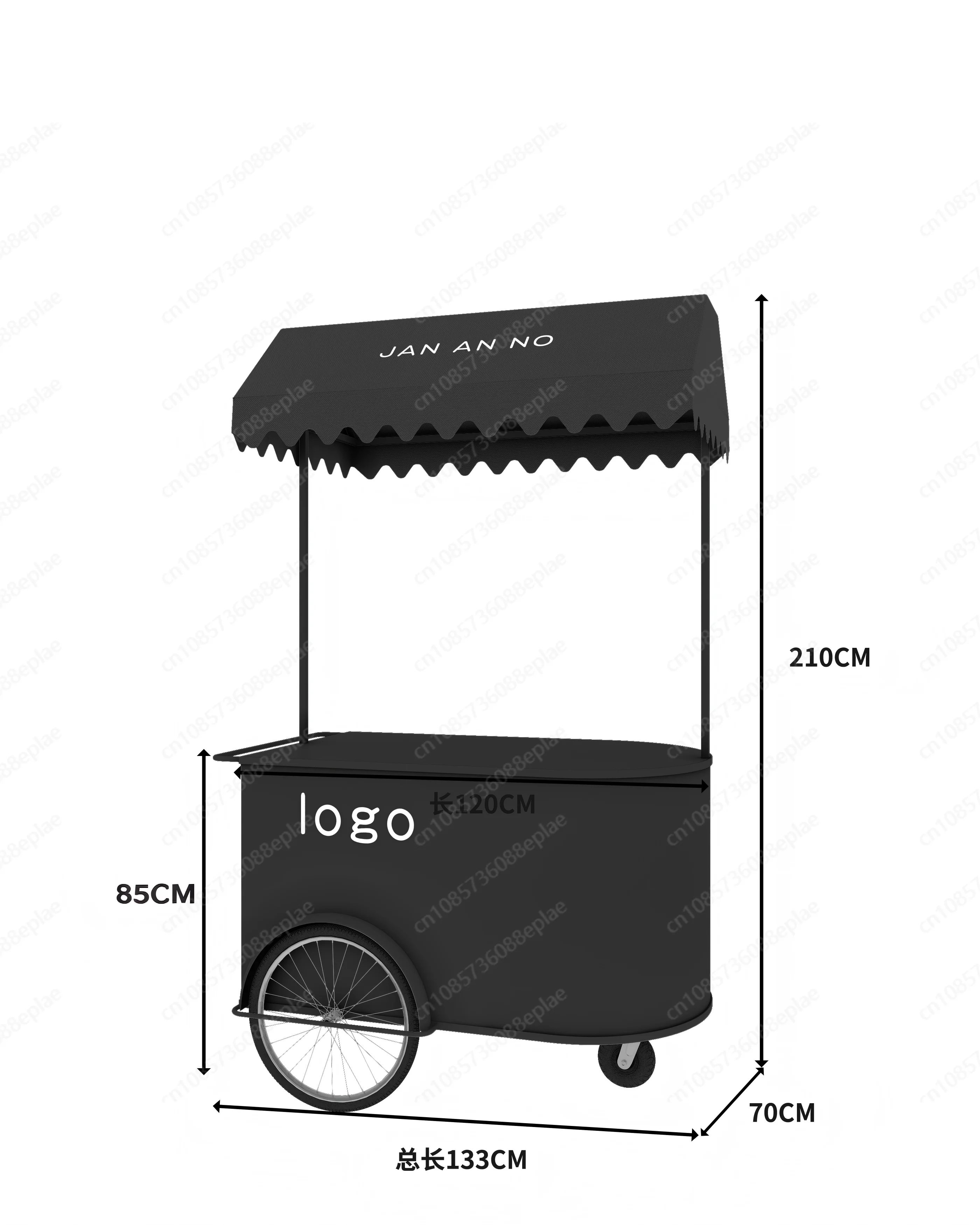 Food Truck Cart for Street Vendor | Foldable Snack Dessert Drink Stall | Mobile Display Cart for Market Mall Party Wedding
