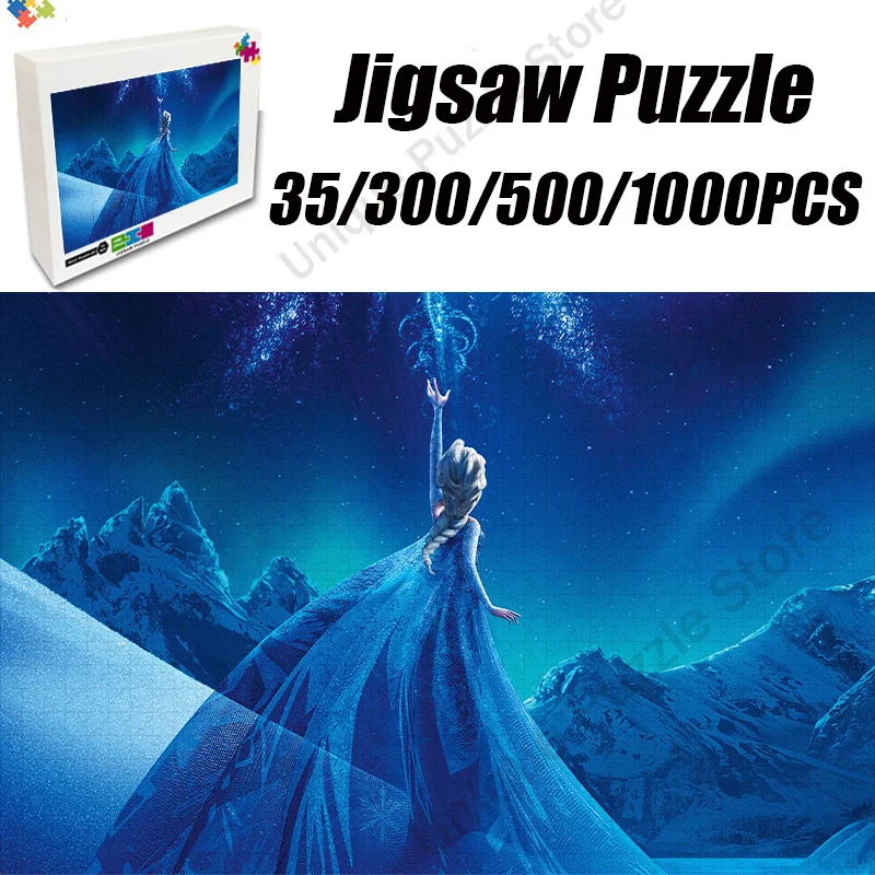 

Disney Anime Frozen Jigsaw Puzzle Disney Elsa 200/300/500/1000Pcs Puzzle Toy Children Wooden Jigsaw Puzzles Educational Girl Toy