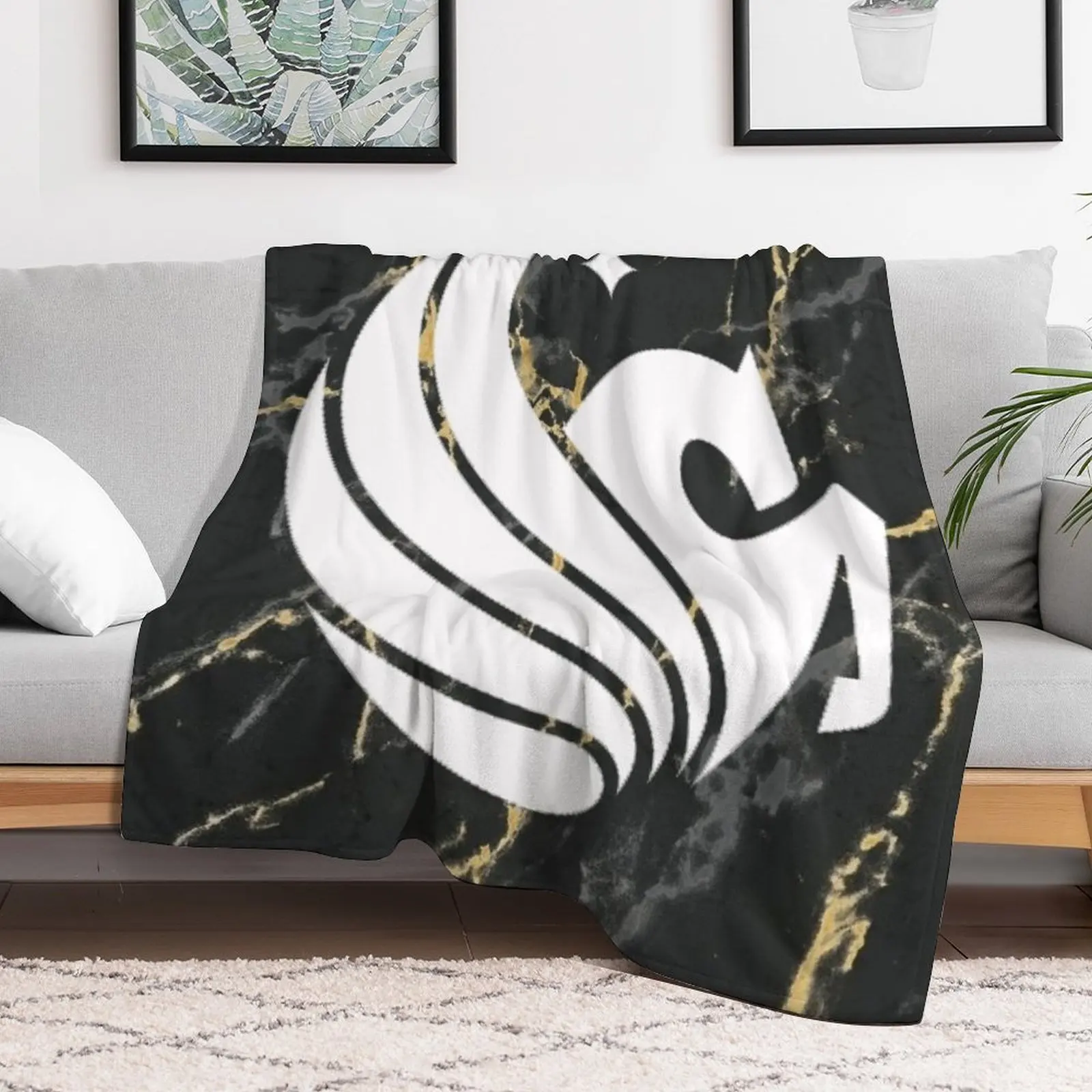 ucf knights marble Throw Blanket