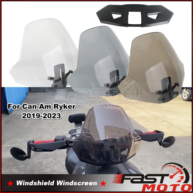 

Front Windshield For Can-Am Ryker Rally 900 600 ACE Rally Edition Sport 900 Adjustable Wind Shield Screen Accessories #219401032