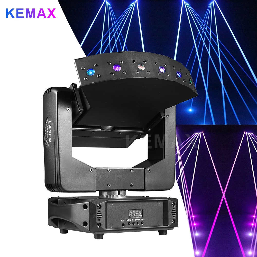 

6 Eyes Laser Moving Head DJ Light RGB 3IN1 Disco Party Lazer Projector DMX512 Beam Scanner Stage Lighting For Wedding Club Bar