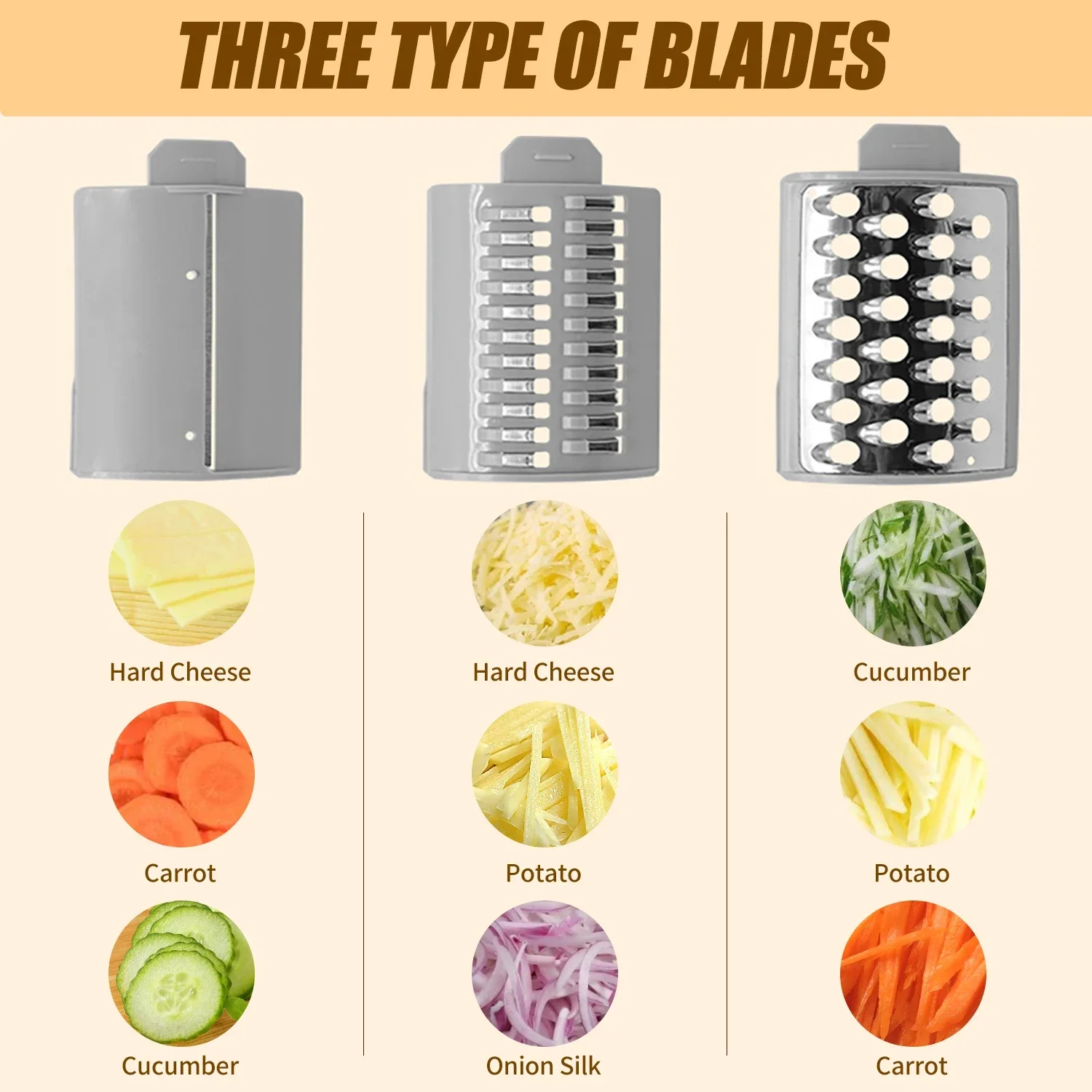 Electric Cheese Grater Electric Slicer Shredder Electric Vegetable Slicer Salad Maker  Fruit Cutter Food Processor Spiralizer view 3