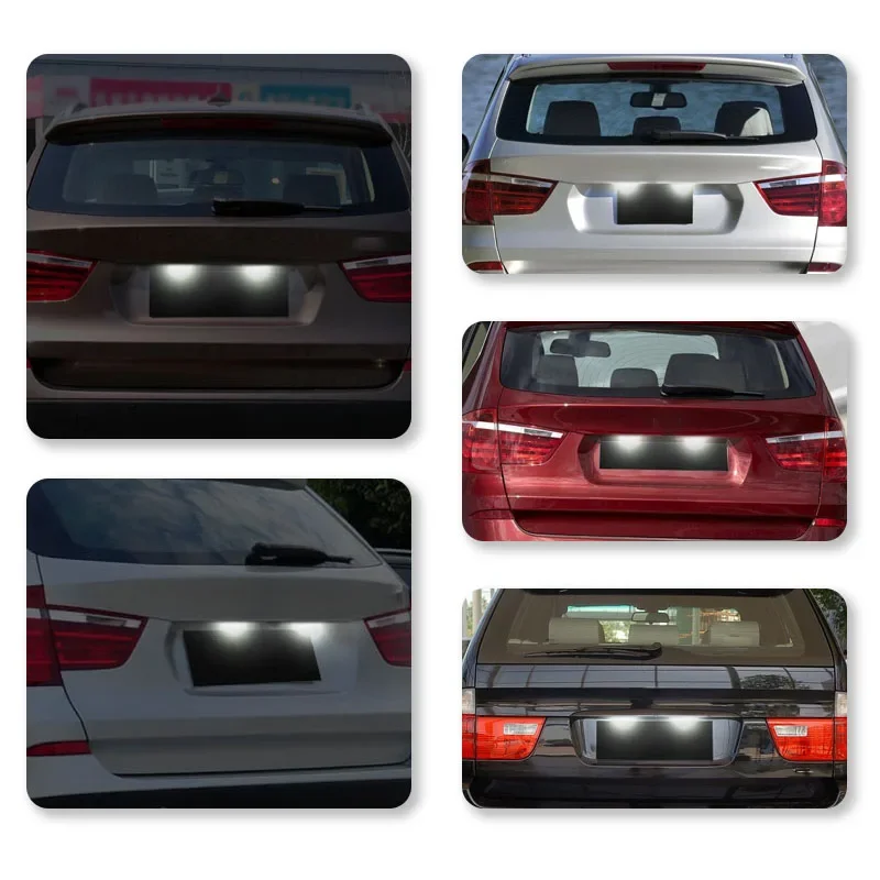 License Plate LED Light for BMW X5 E53 2000-2006 X3 E83 2003-2010 Canbus Error Free White License Plate Light