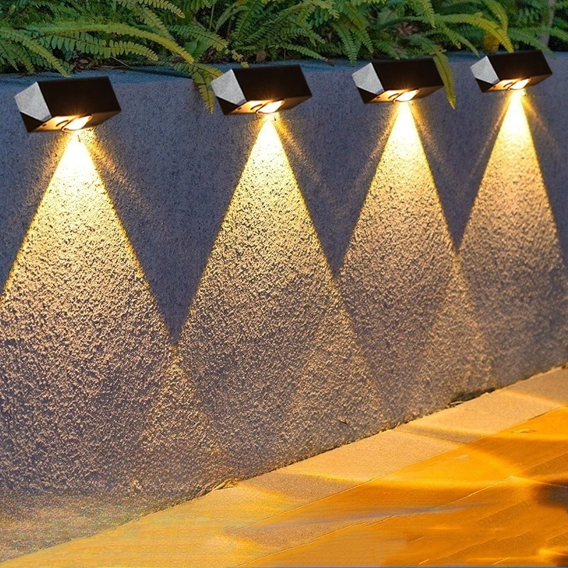 

1/2/4/6PCS Solar Outdoor Deck Lights for Balcony Staircase Public Lighting Porch Courtyard Exterior Wall Lights