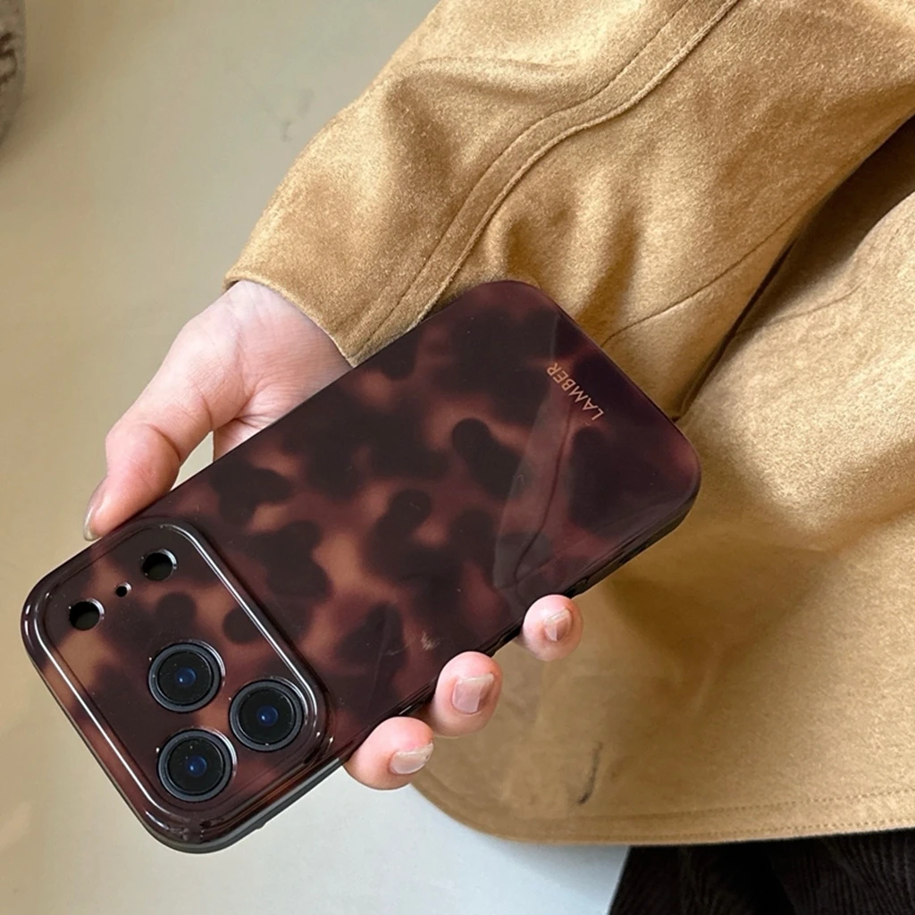 Retro Stylish Amber Color Lamber Pattern Glossy Phone Cover Case for iPhone  17 16 15 14 13 12 Pro Max Plus Air - AliExpress 202192403