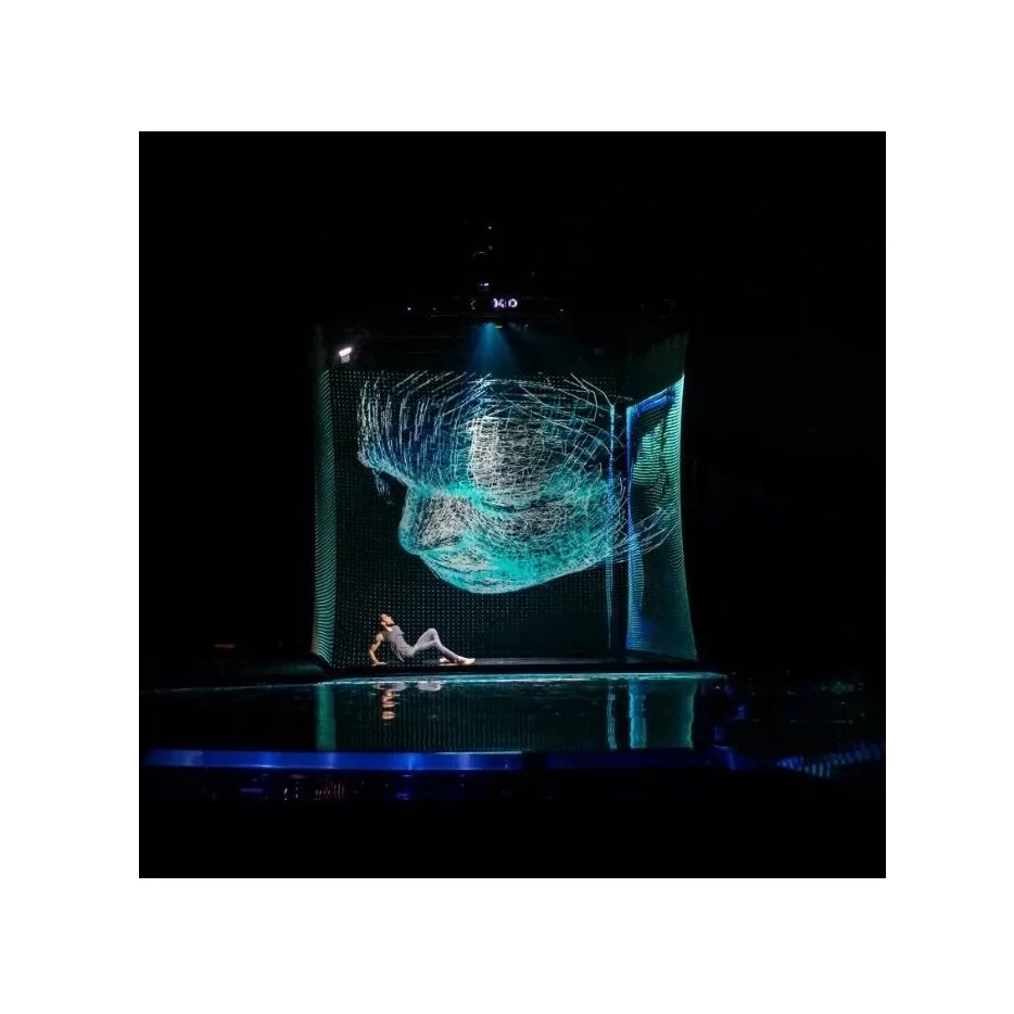 Transparent Screen 3D for Holo Gauze Hologram Projector for Concert Fast Fold & Motorized for Projection