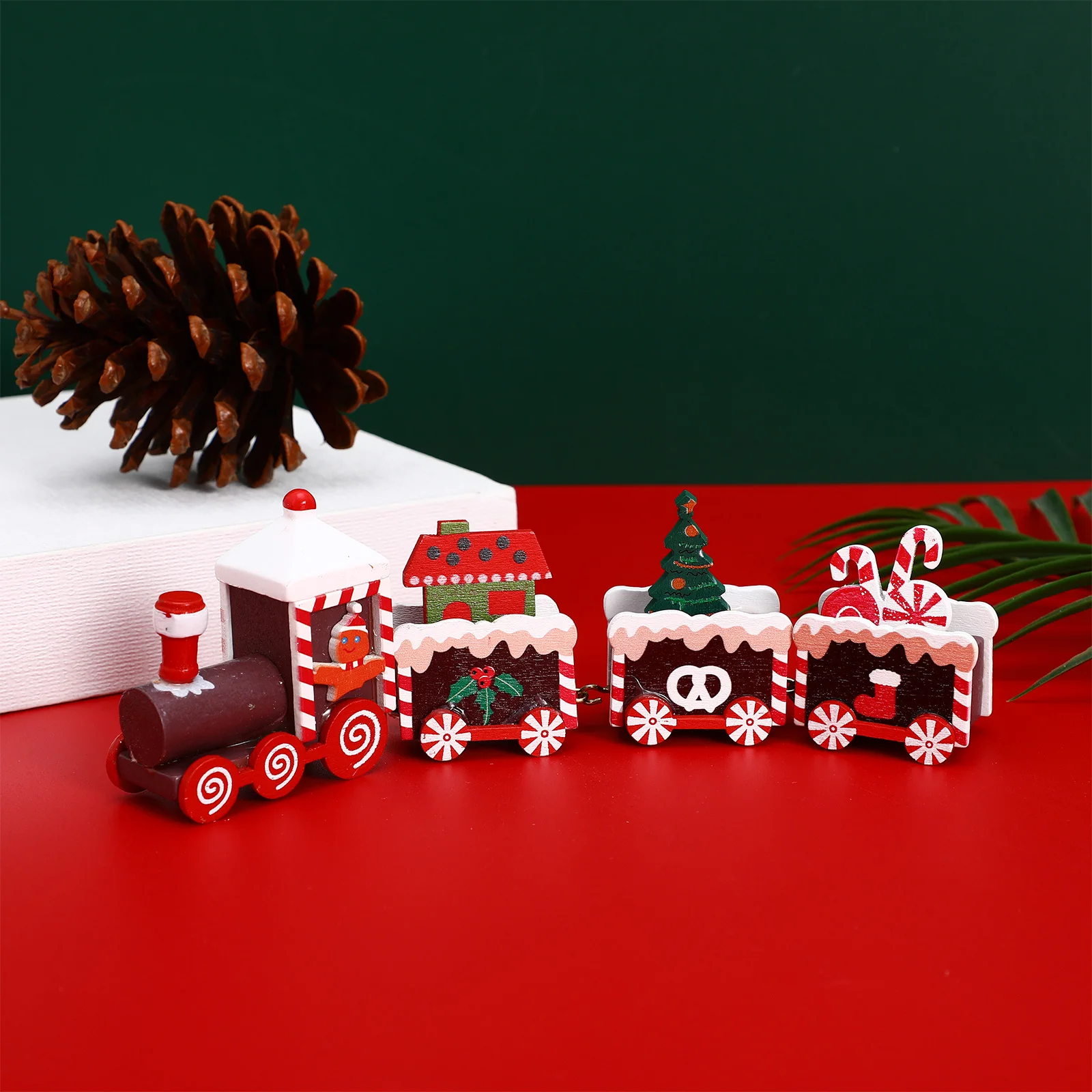 1 قطعة قطار خشبي الحرفية عيد الميلاد ديكور ذاتي الصنع زينة عيد الميلاد قطار صغير سيارة زخرفة إمدادات احتفالية عيد الميلاد ديكور السيارة
