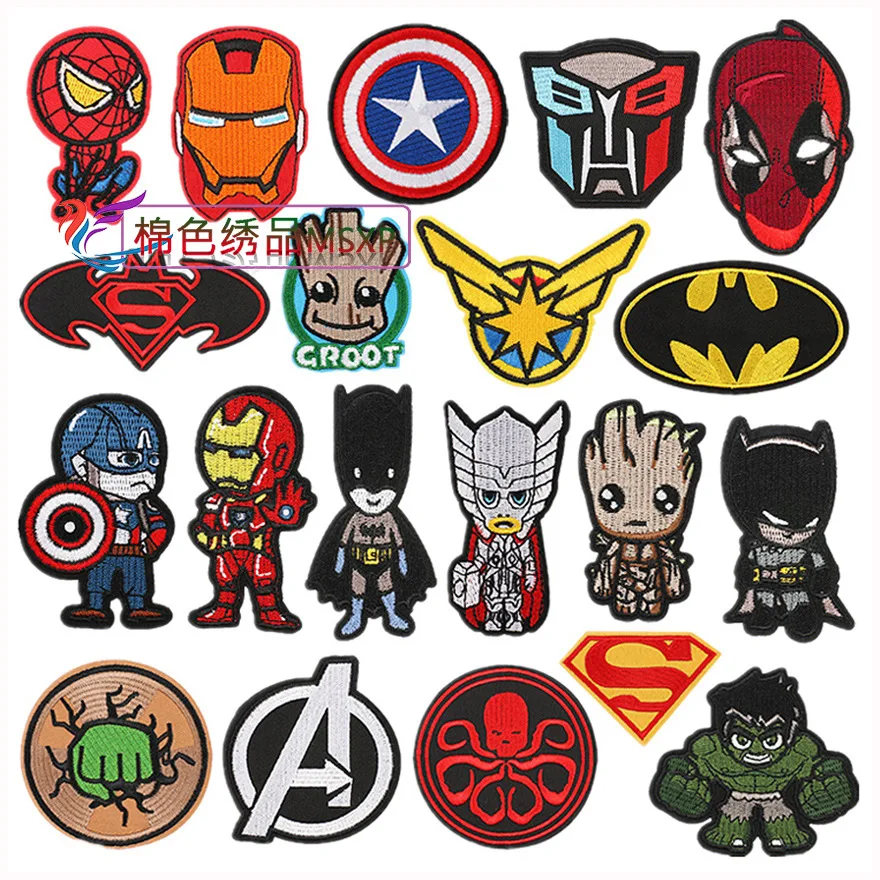 Disney Marvels Anime Heroes Series Cartoon Figure Embroidery Cloth Stickers Kids Garment DIY Decor Ironing Badges Sewing Patches