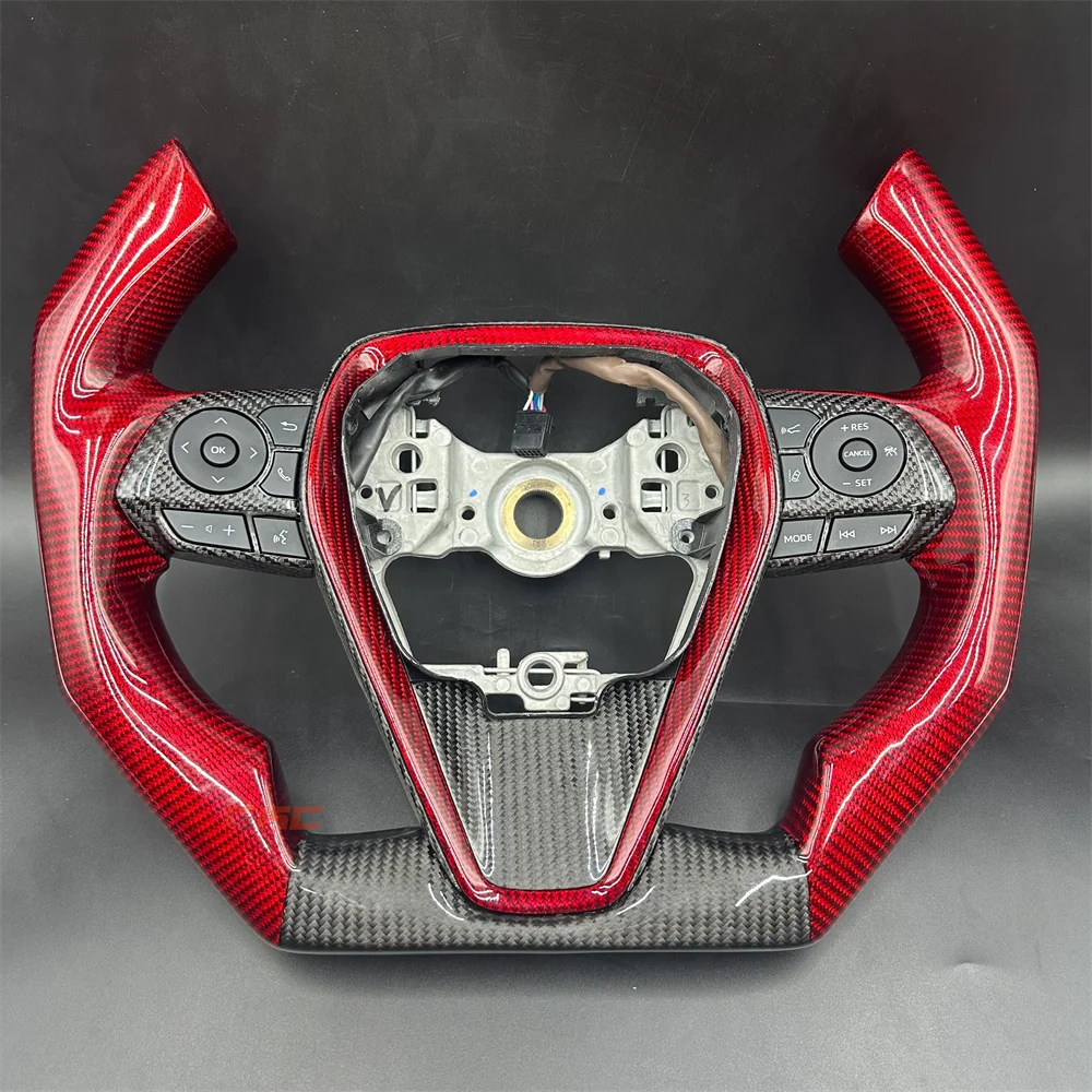 

Customized red Carbon Fiber D-type steering wheel For CAMRY 8th