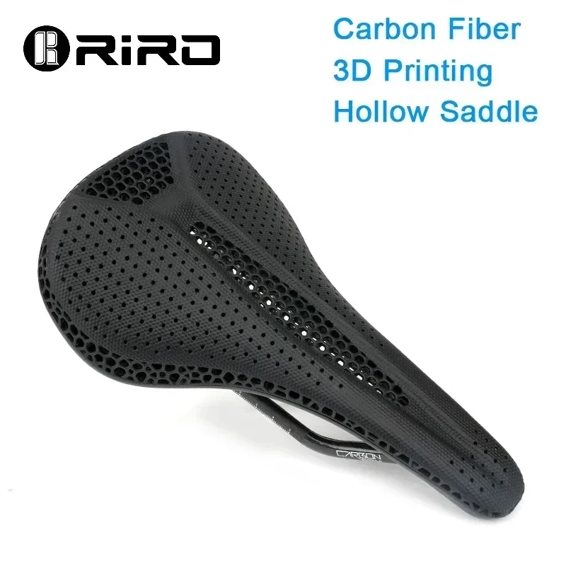 

RIRO X18 Carbon Fiber+TPU 3D Printing Surface Ultra-Light Highway Bicycle Saddle for MTB Bicycle Seat
