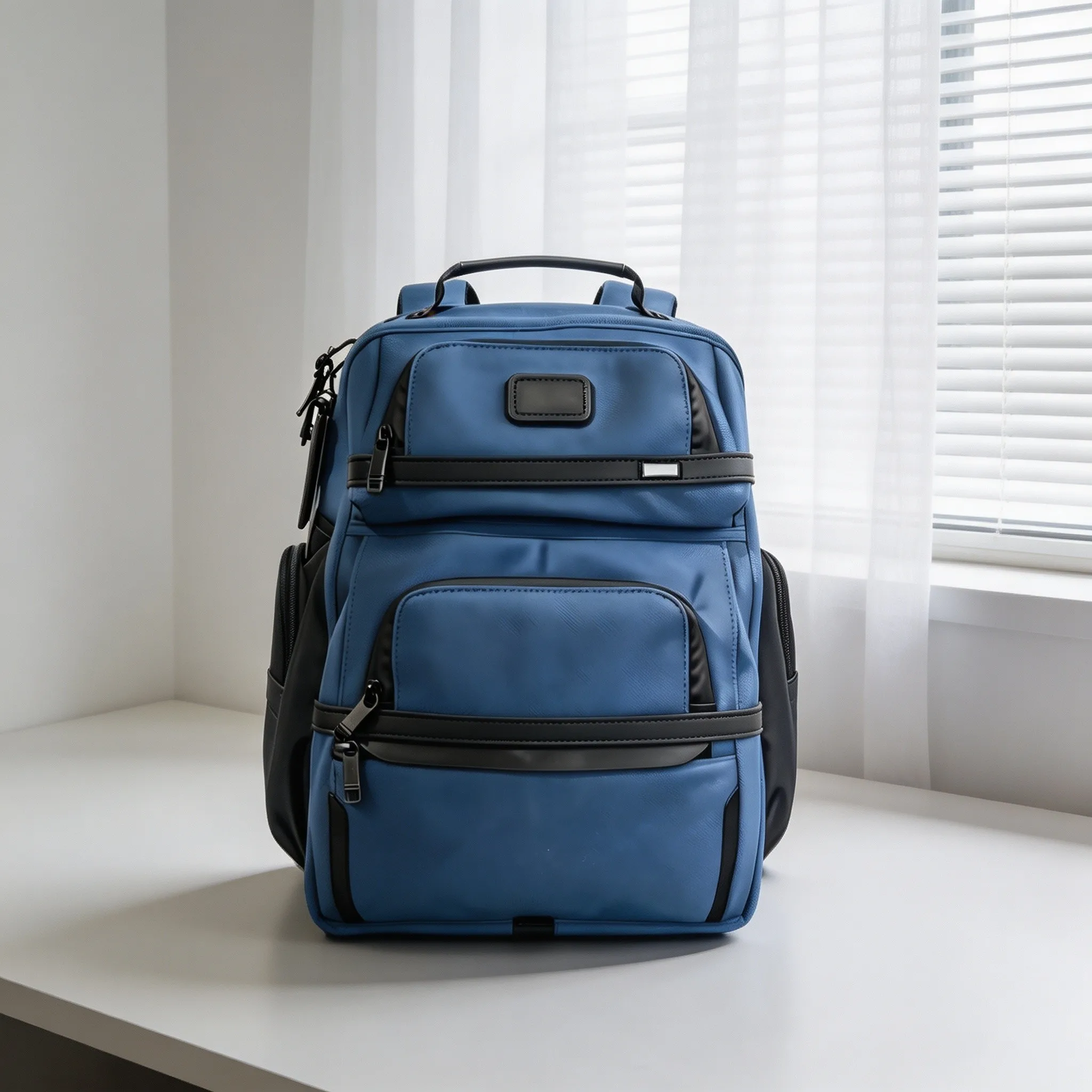 Men Ballistic Nylon Water‑Resistant Rucksack, Stylish Casual Backpack for Business & Travel Activities