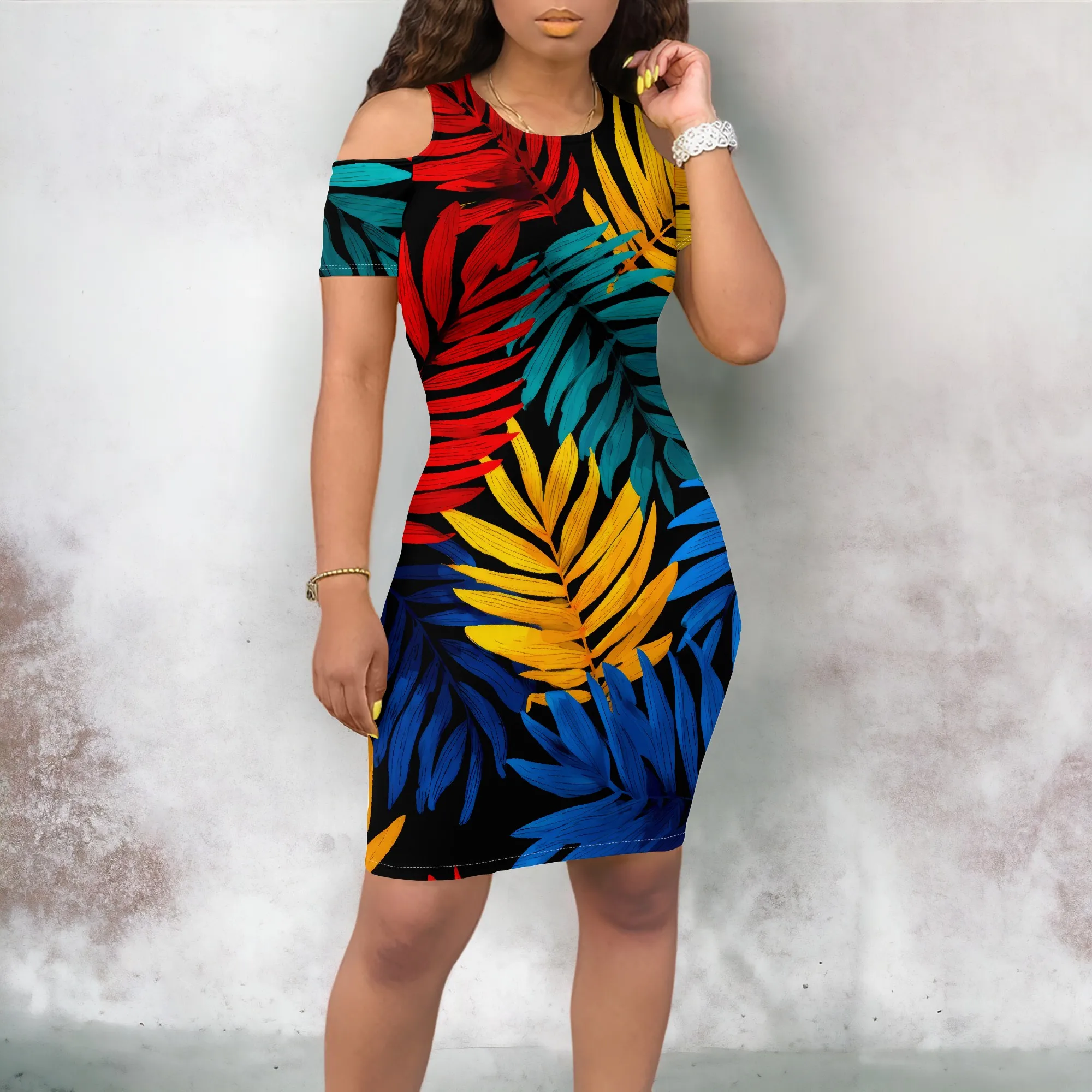 Oversized T-shirtjurk met korte mouwen en ronde hals voor dames