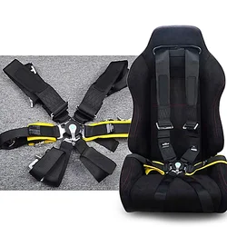 6 Point Car Seat Belt Adjustable Nylon Harness Strap Universal Racing Seat Belt Harness Quick Release Camlock with Sp**co Logo