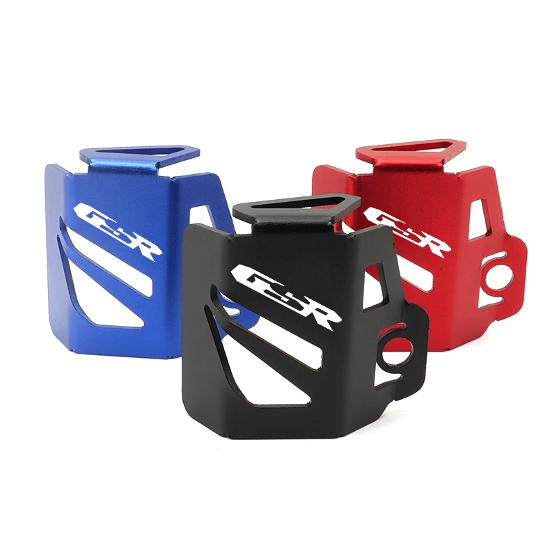 For SUZUKI GSR400 GSR600 GSR750 GSR Motorcycle CNC Accessories Rear Brake Fluid Reservoir Guard Cover Protector With LOGO \