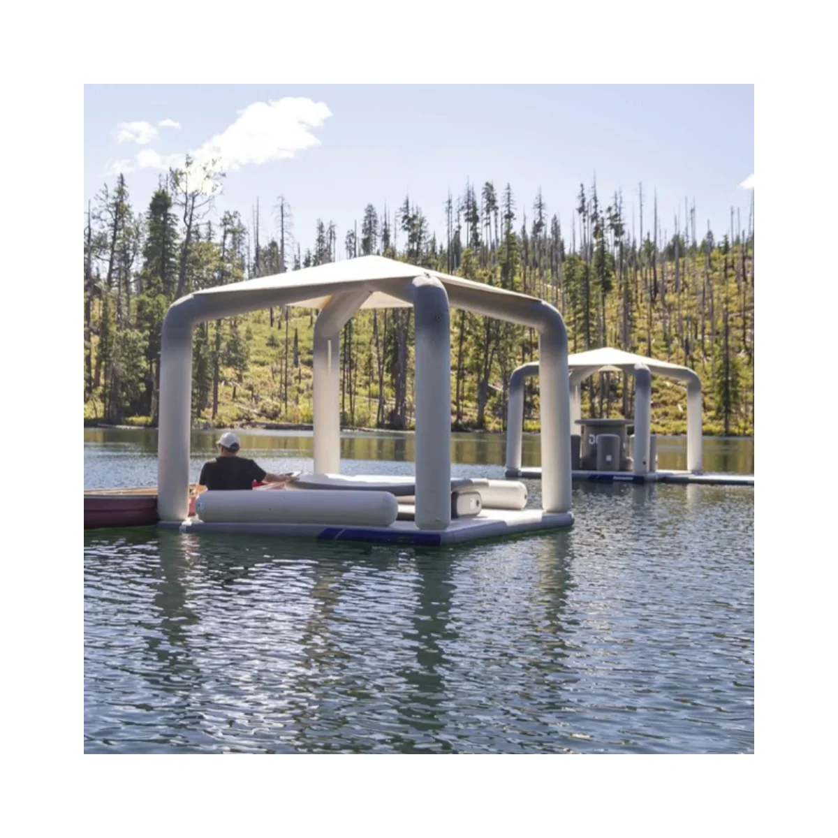 

Quality inflatable water platform floating island with lounger