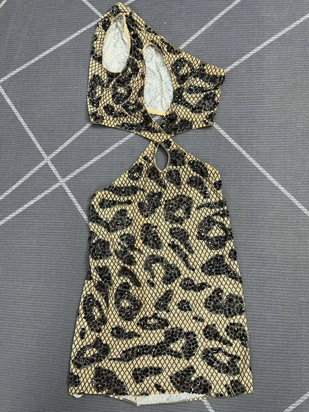 Traje de fiesta para niña, traje de lujo para niña, traje de fiesta de lujo, Vestido corto calado con diamantes de imitación de lujo, mangas sexys para mujer