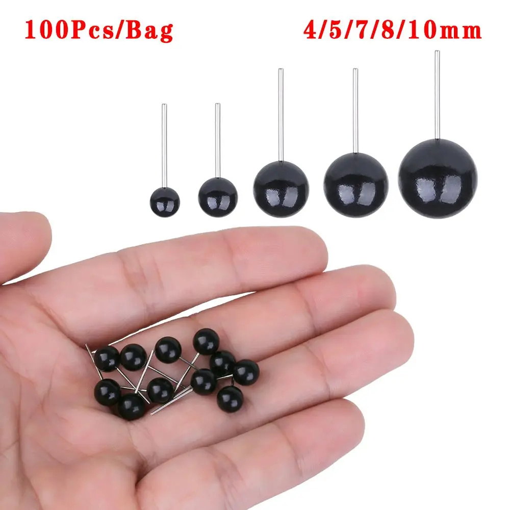 100pcs/Bag Baby Kids 4/5/7/8/10mm Plush toy Black Glass Eyes Animals Puppets making Dolls Accessories Bears Needle Felting