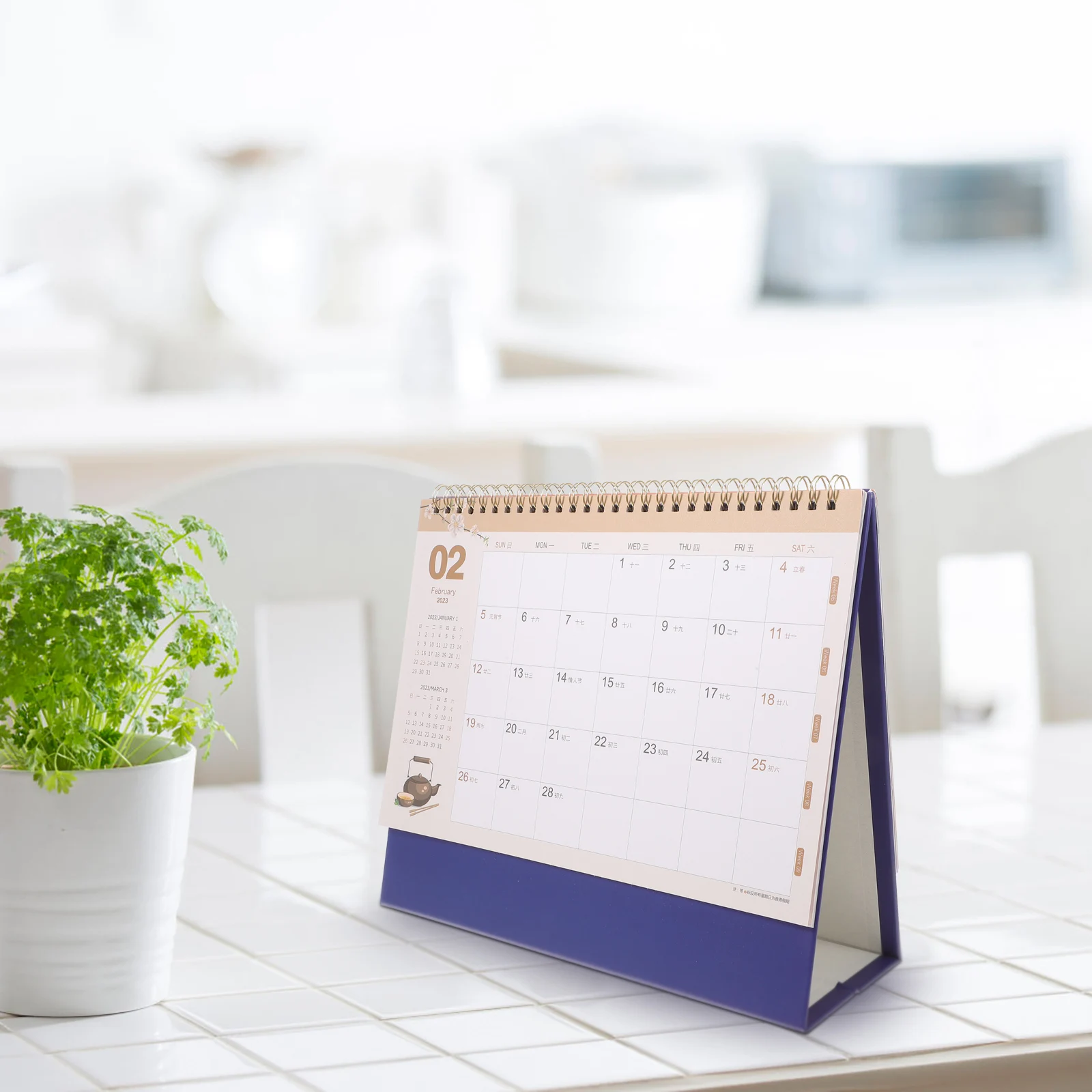 

Monthly Calendar Desk St Tabletop Home Office Accessory Thick Paper Iron Material Business Daily Use Schedule