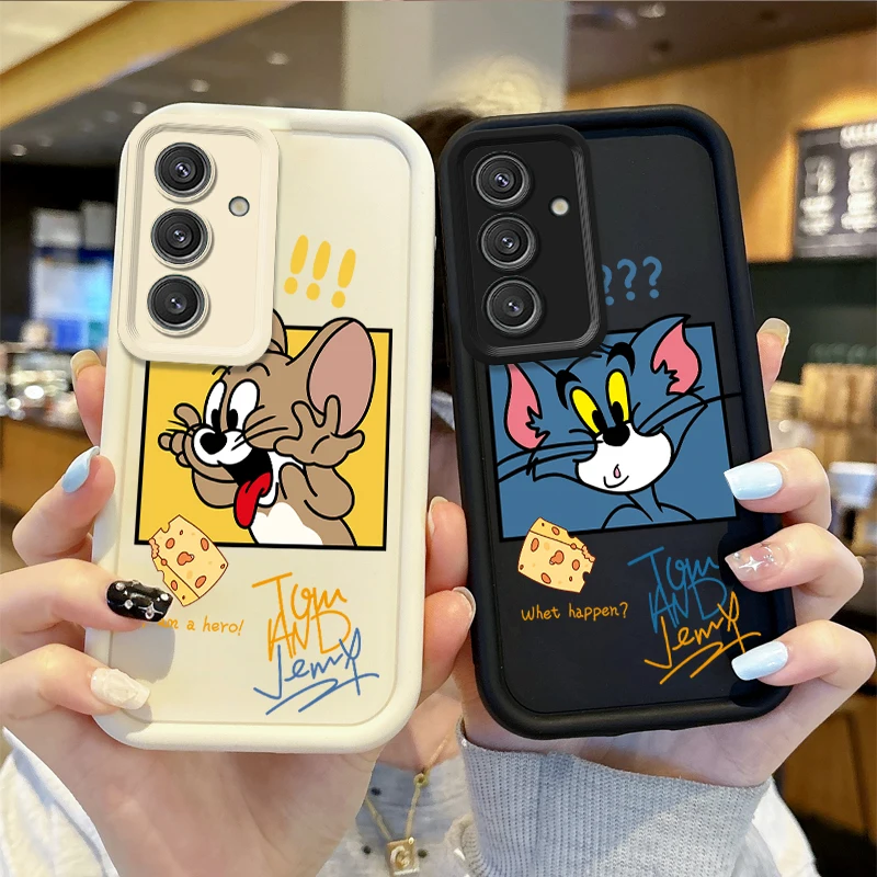 Popular T-Tom And J-Jerry Couple Cartoon Phone Case for Samsung Galaxy S25 S24 S23 S21 Ultra Plus S25 S23 S20 FE Shockproof Case