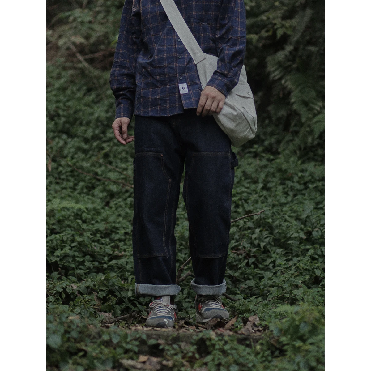 

Retro Workwear Jeans Straight Leg Casual Long Trousers Unisex Original Color Stitching Loose Fit Japanese Style Youth Fashion