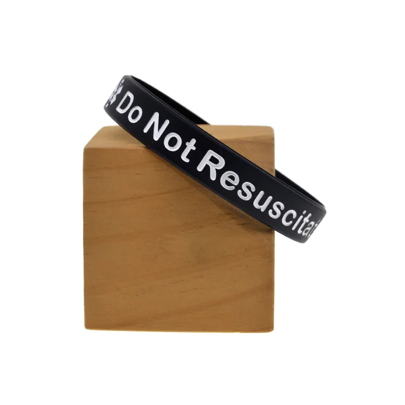 50 Stück im Etui, Notfall-Medizinisches Patienten-ID-Armband, „Nicht Wiederbeleben“-Silikonarmband, Unisex-Handgelenksband, 6 Farben – Detail 6