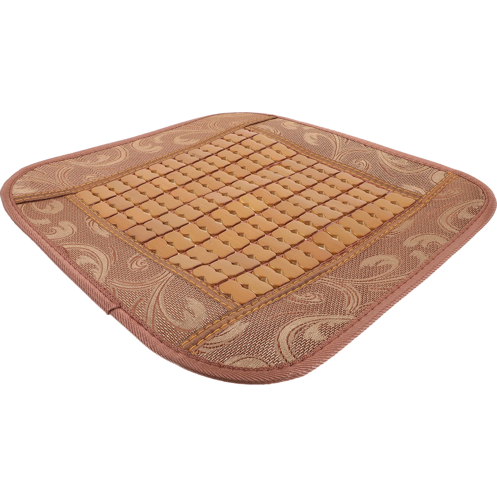 

Bamboo Seat Cushion 40x40cm Wide Edge Brown Single Vein Summer Car Mat Cool Breathable Office Chair Pad Outdoor Dining