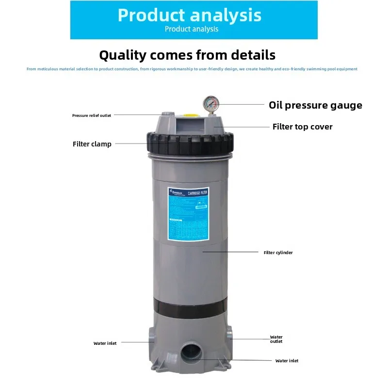 Water Treatment Equipment: Precision Filter for Swimming Pools, Pool Viewing Pools, Paper Core Filters