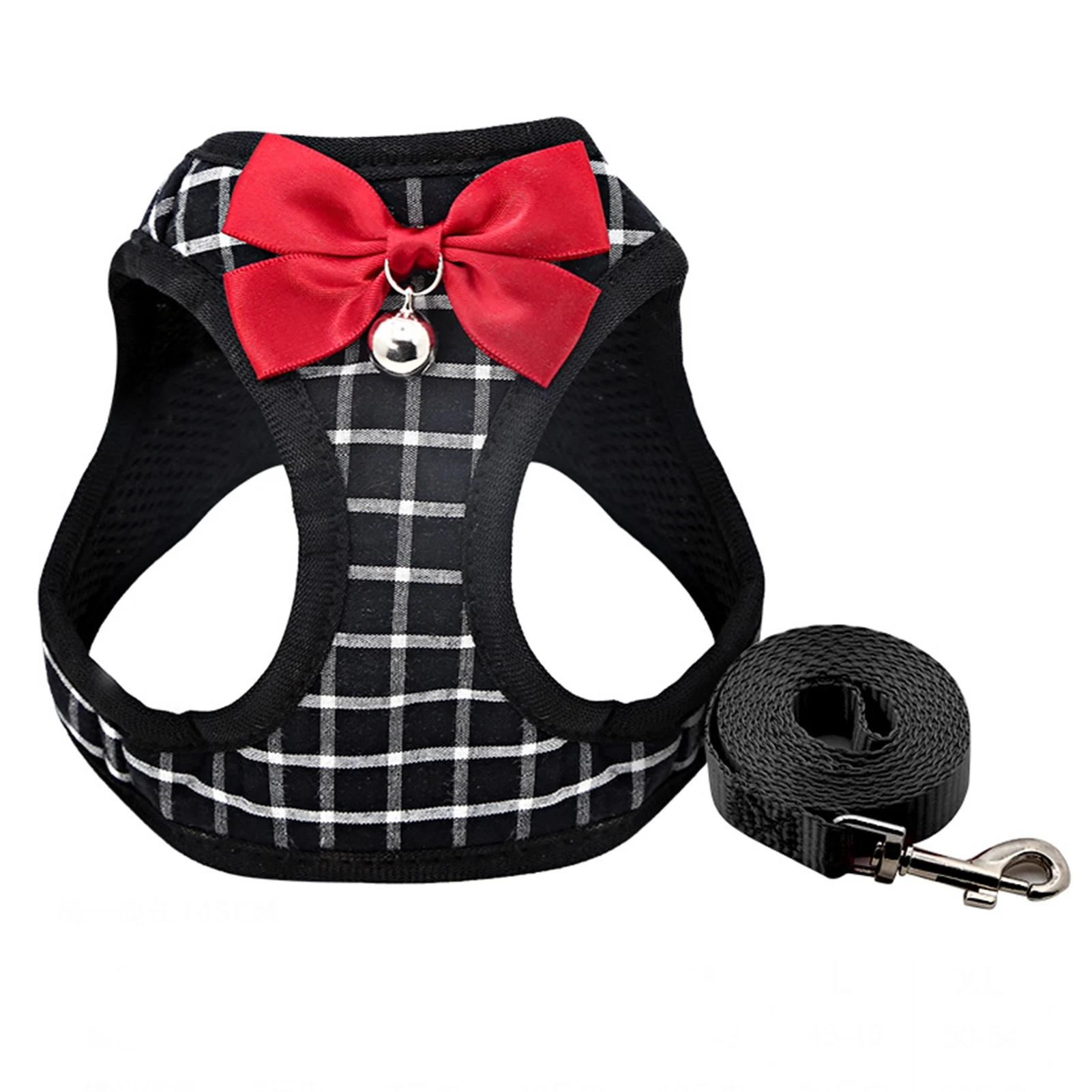 Cat Harness and Leash Set Adjustable Escape Proof Soft Lightweight for Walking Breathable 5 Size Comfortable Chest Strap CLH@8