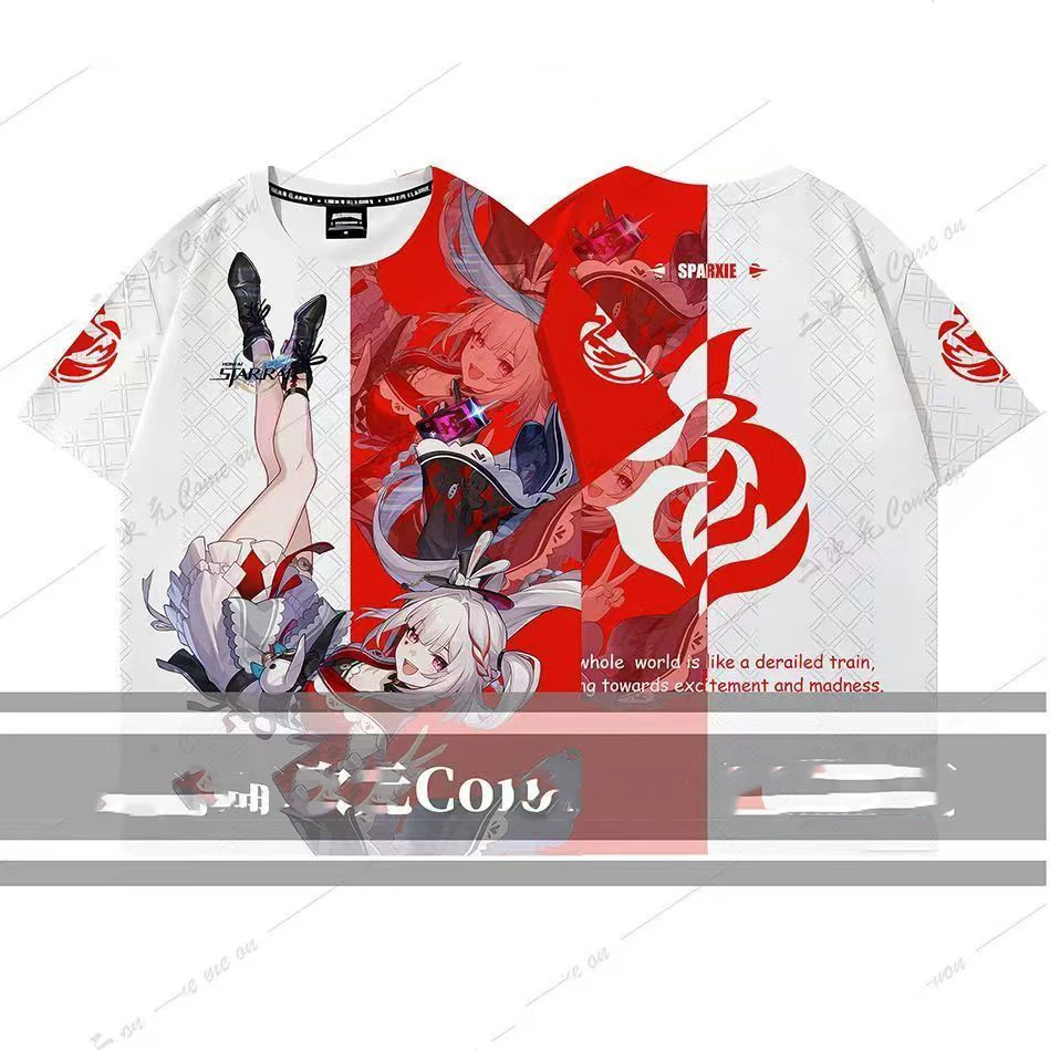 Popular Anime Game Honkai Star Rail Sparxie T-shirt New 3D Yao Guang Print t shirt Harajuku Short Sleeve Y2k Top Summer Clothing