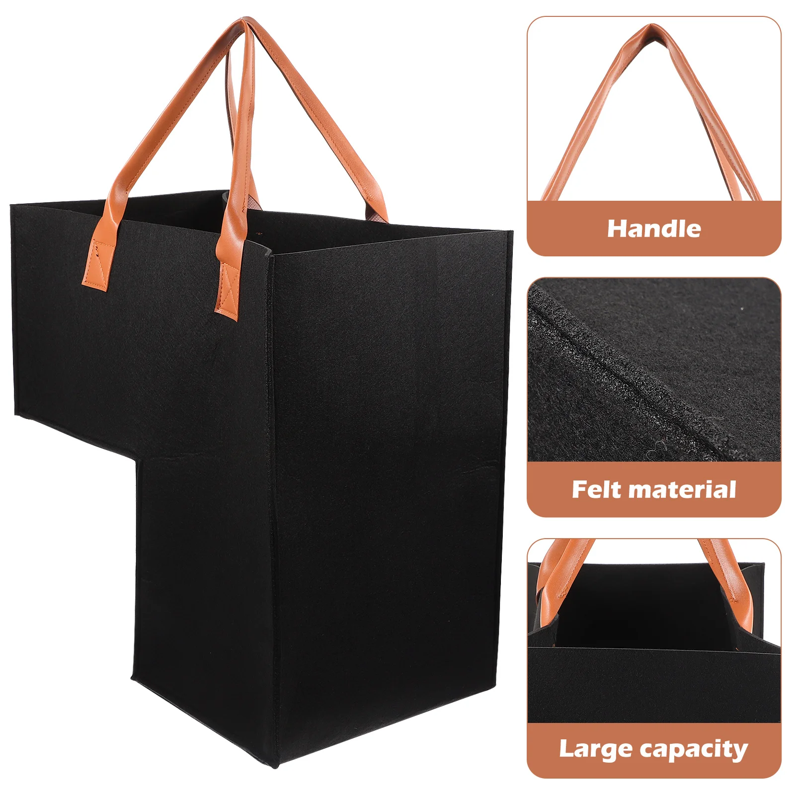 

2Pcs Storage Basket Premium Felt Large Capacity L-Shaped Laundry Hamper Stairs Organizer Clothes Holder Home Storage Box