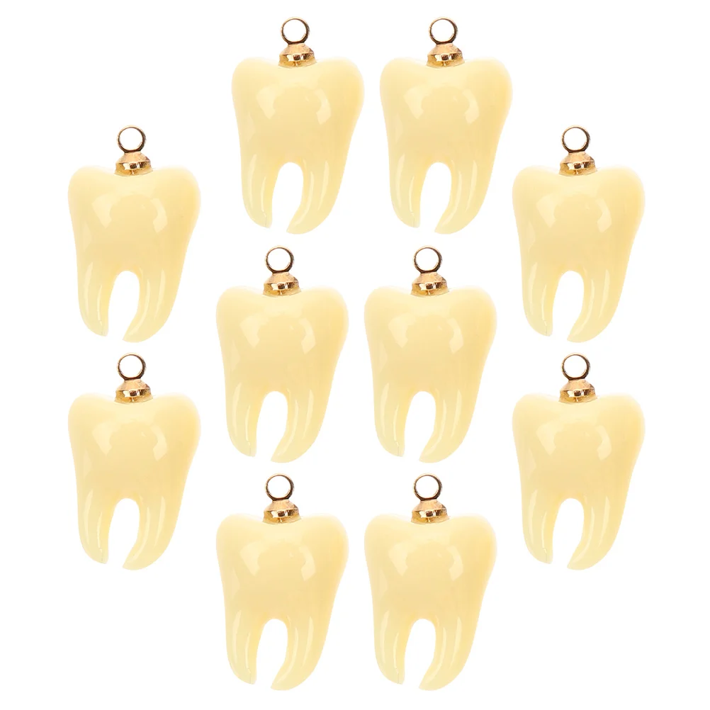 

10Pcs Resin Teeth Charms Pendant Small Teeth Jewelry Accessories for DIY Necklace Bracelet Keychain Ornaments Tooth Ornament