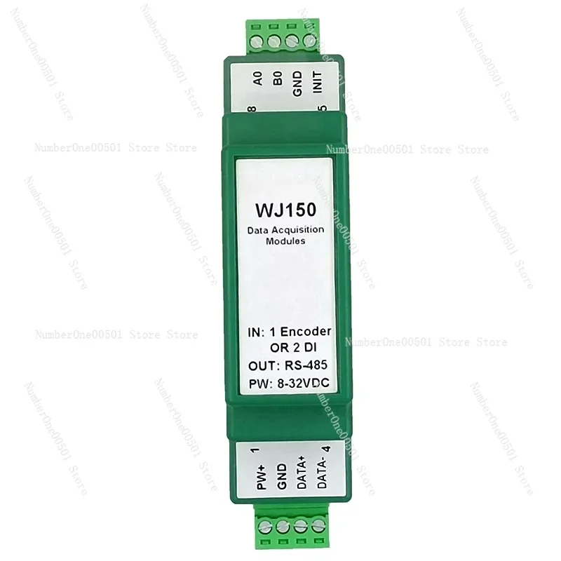 WJ150-485 1 Way Encoder Pulse Signal Counter or 2 Way DI High-speed Counter Modbus RTU Module