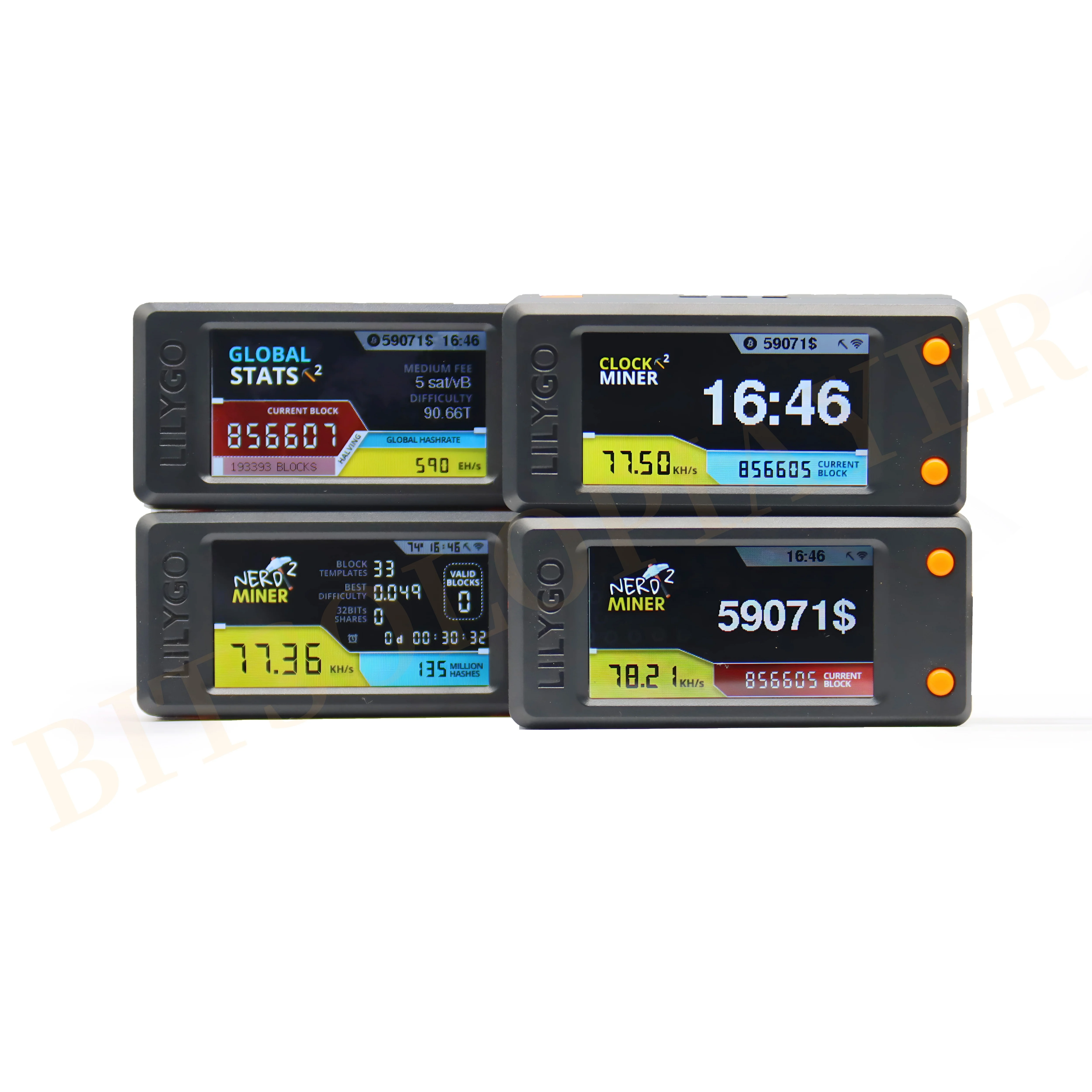 NerdMiner V2 T Display S3 Bitcoin Lottery Miner  NerdMiner V2.0 78KH/s Hashrate Upgraded BTC Lotto Machine