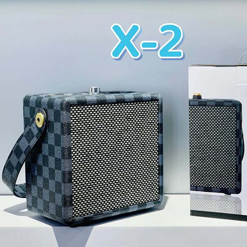 New X-2 Bluetooth Speaker Retro Style Wireless Portable Multi-purpose Indoor Outdoor Desktop Leather Texture Sound System