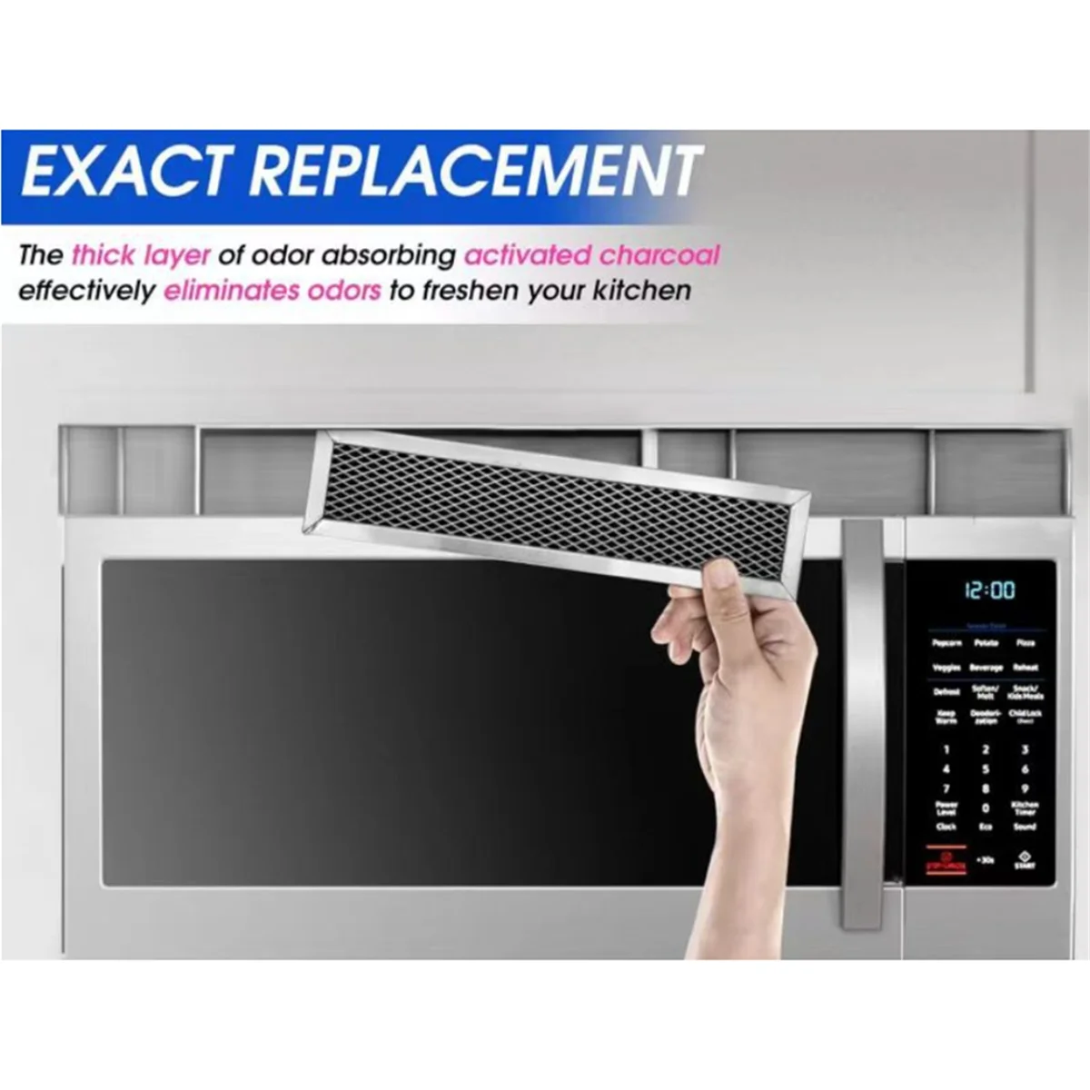 Reemplazo de filtro de carbón para microondas A20M, 2 uds., para Jx81L Wb02X11550, repuesto de filtro de microondas, filtro de carbono de aire de 10 pulgadas