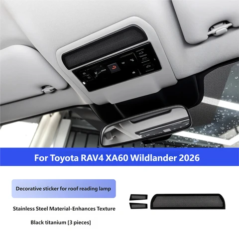 Для Toyota RAV4 XA60 2026: Накладки на динамики из нержавеющей стали, черные титановые защитные накладки на воздуховоды, комплект для модификации интерьера
