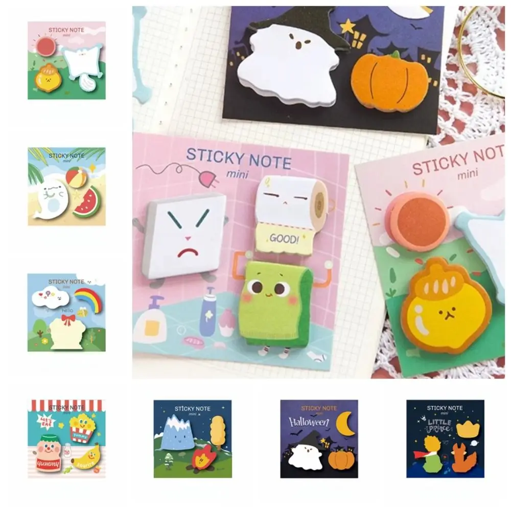 90 Sheets Cartoon Kawaii Sticky Notes Aesthetic Decorative Taking Notes N Times Sticky Reading Labels Memo Pad