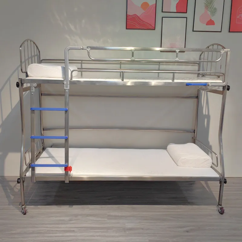 

кровати Двухслойные складные многофункциональные верхние и нижние двухъярусные кровати из нержавеющей стали для квартиры, спальни, кабинета, экономии места, высокие