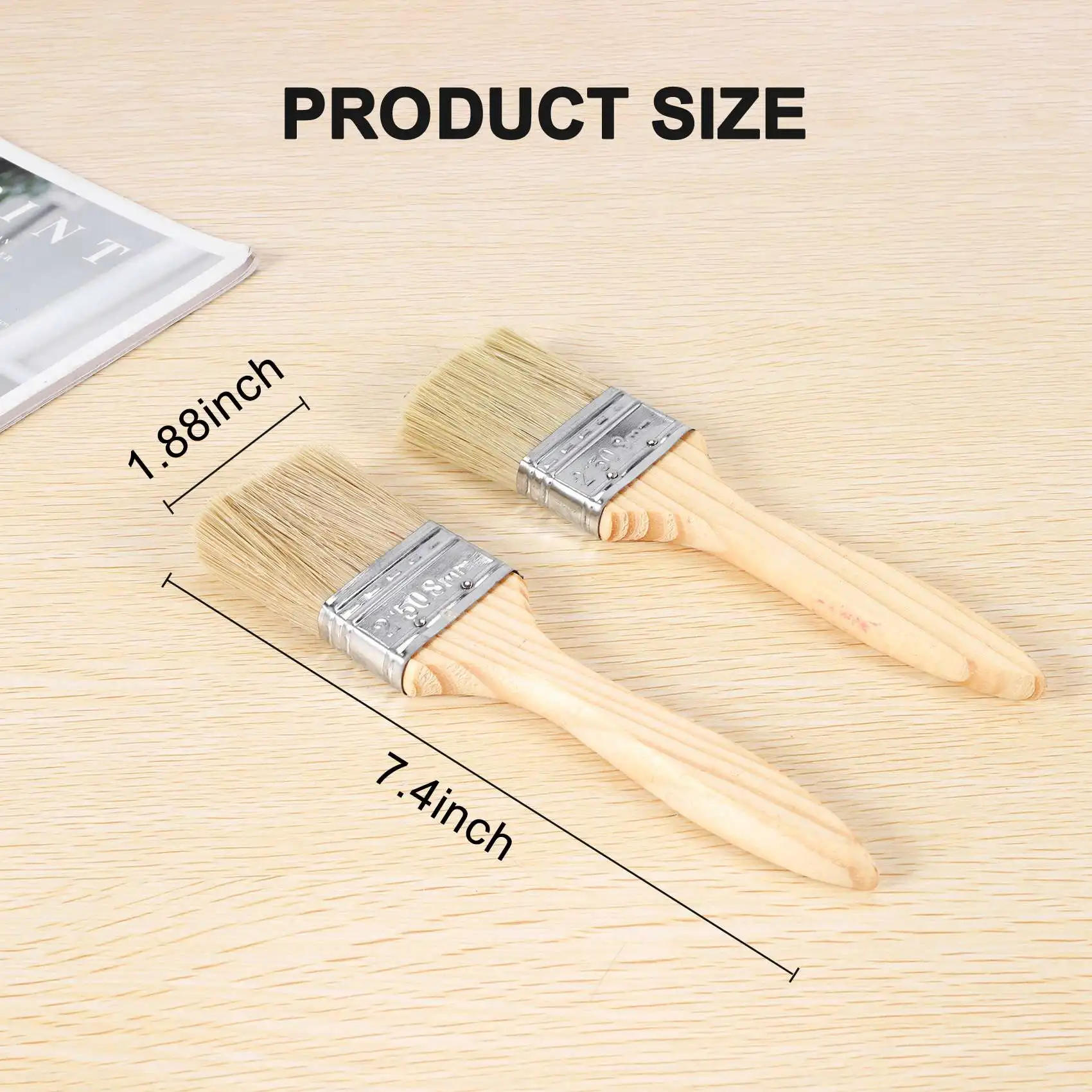 Doings 24 Pack of 2 Inch (48mm) Paint Brushes and Chip Paint Brushes for Paint Stains Varnishes Glues and Gesso