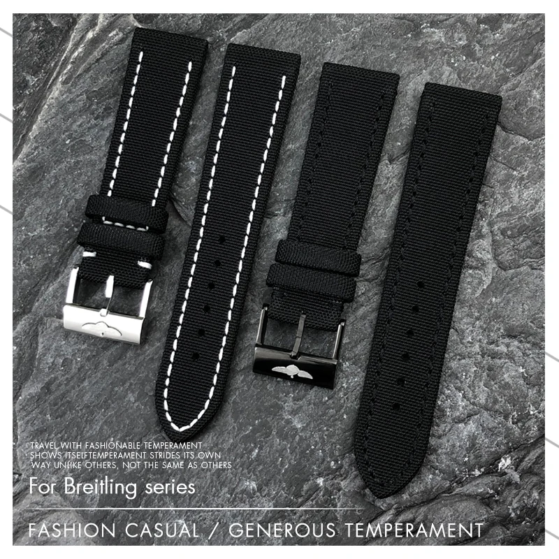 Ремешок нейлоновый для наручных часов, черный тканевый браслет для мужчин и женщин, 21 мм 22 мм, с рисунком Омега тудора, Tissot Starfish Breitling