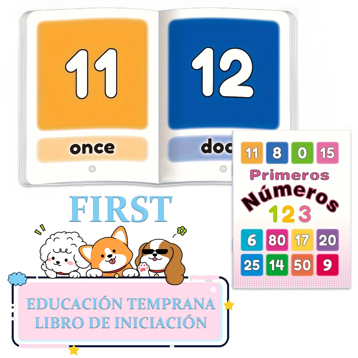 A set of 4 Spanish-language books to help babies learn common sense and stimulate their interest in reading.