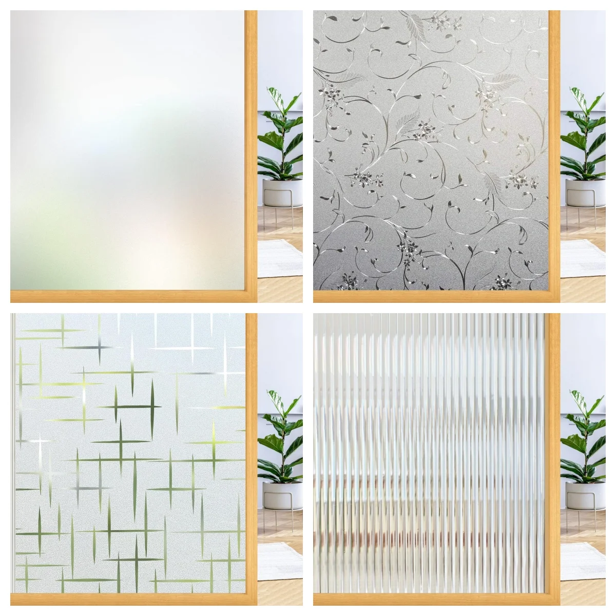 Static Cling Non-Adhesive Window Film Frosted Glass Film Bathroom Door Glass Decoration Window Film Privacy Covering