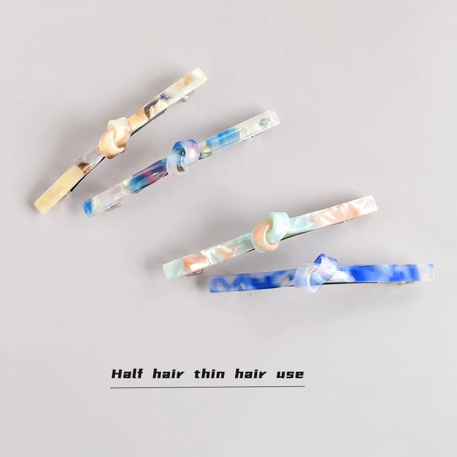 1PC Ladies Polychromatic Acetic Acid Tie One-Line Spring Clip Thin Hair Half Hair Special Holiday Gift Holiday