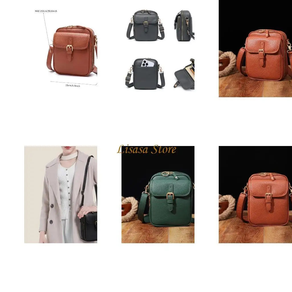 

M6CC PU Leather Shoulder Purse Adjustable Crossbody Strap Spacious Card Compartment