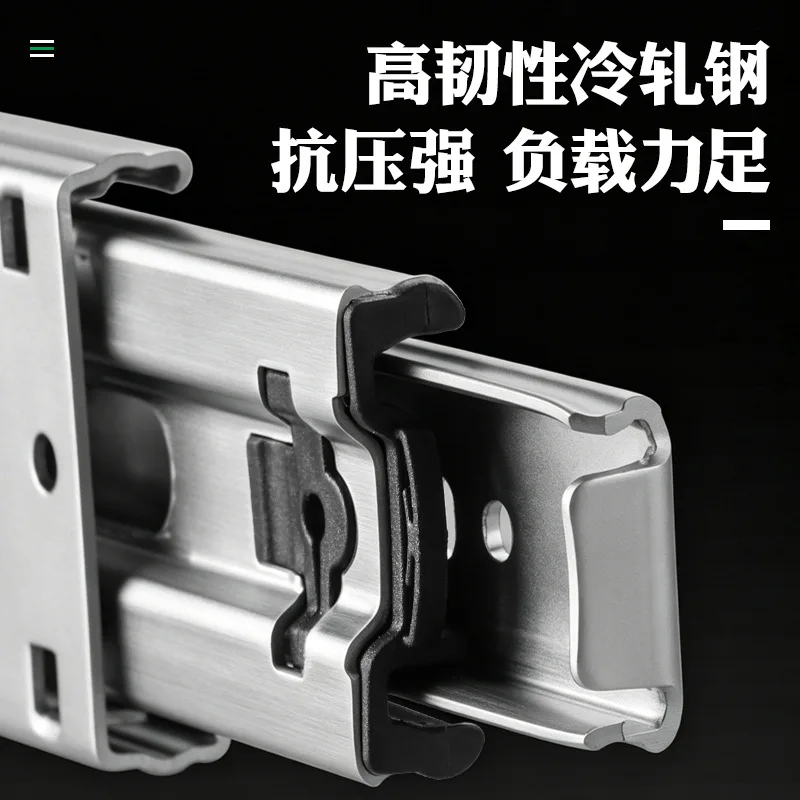Three Section Silent Drawer Slides Mm To Soft Close Side Mount Steel Ball Bearing Rails Kg Load Cabinet Drawers